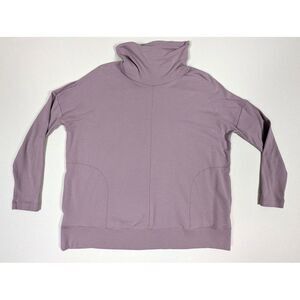 J Jill PureJill Purple Pima Cotton Blend Tunic Top Women S Long Sleeve Pockets